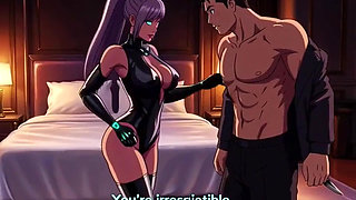 Deadly Cyborg Assassin Nova Seduces & Grinds Her Target Victor in Luxury Penthouse Hot 3D Anime Passion