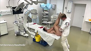 Surveillance camera in a real hospital with a fake doctor, a patient with a bubble butt was fucked very hard