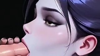 Hentai Girl Blows a Big Dick