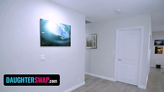 Brooklyn Gray and Cleo Clementine are hyper competitive step daughter tramps with tight vulvas - daughterswap