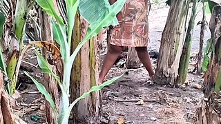 Indian Makes Big Pussy Pees Outdoors