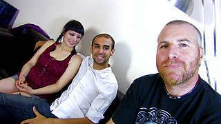 Casting chick is getting fucked on the couch