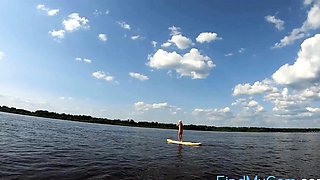Big-Ass Blonde's Naked Walk on a Paddleboard