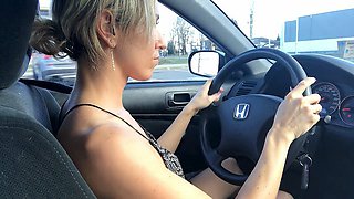 Sneaky cam captures girl Taboo Girl getting off in a car ride with squirting and climax
