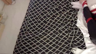 Mz17 - a White-stockinged Nun Bound by a Red Rope, a Nautical Restraint