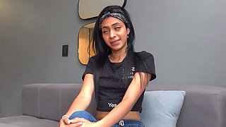 Watch this hot Latina get her tight pussy drilled hard in homemade audition with deepthroat & drooling