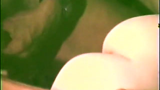 Skinny chick fucks hard with two oldscool guys