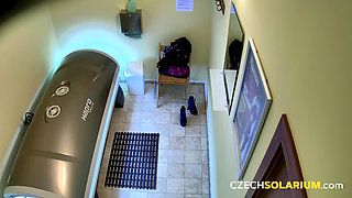 Czech Solarium 43: Sexy Blonde Strips for the Cameras