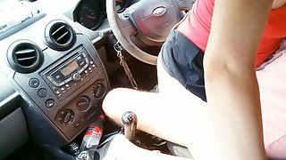 Sex in the Car on the Street - I Show My Pussy Tits and Suck the Driver's Penis