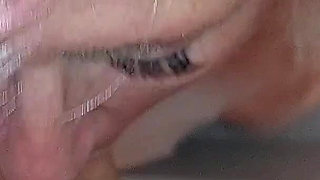 Mature Tgirl Stroking Throbbing Cock in Bubbly Tub Climax