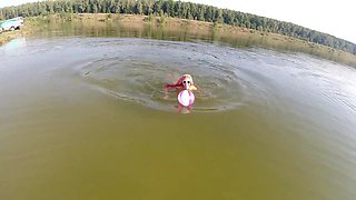 I play ball in the lake!