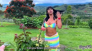 Horny MILF SayaFit Seduces Gardener For Hot POV Sex While Hubby's Away - Big Ass Anal & Cum Swallow