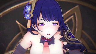 Genshin Impact - Raiden Shogun and Aether Passionate Sex Scene - Sweet Moaning - 3D Hentai Animation