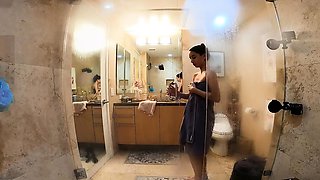 Small titted babe gives head and railed