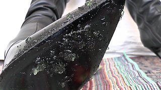 Smoking Mistress and Green Dessert From Boot Soles, POV Clip, Lady Victoria Valente (in German)