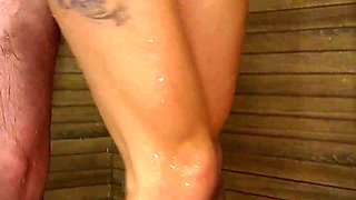 Redhead MILF Gets Wet Shower Fuck & Swallows Cum