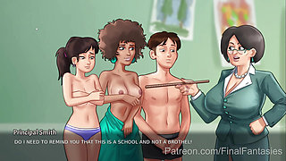 Summertime Saga XXX Gameplay - Art Class with HUGE Tit Squeezing
