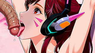 60 Frames, 1080p, D.va the Second Episode, the Innocent and Adorable Dva, Along with a Perfect Artful Oral Sex Scene. Blowjob,