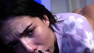 Innocent but wild, Aylla Mel likes to flash off her assfuck