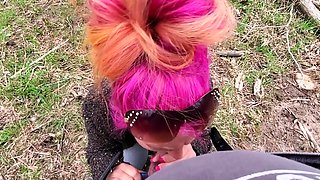 Public Blowjob by a Sexy MILF Who Swallows It All