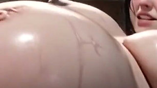 Very Pregnant Poor Woman in Rope Bondage - Horny & Desperate