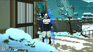Hentai Game - Massive Tits Babe Rough Sex in Cold Weather