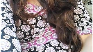 Public Car Play Makes Me Excited! Hairy Pussy Thick Thighs Slut In Passenger Seat Flashes