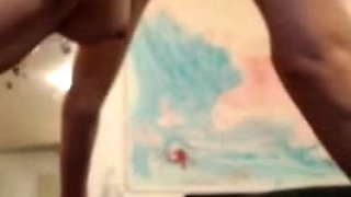 Close up view of a dude jerking off