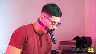 Shame4k. humiliation by making him use his facehole differently