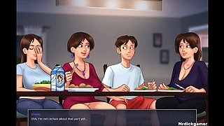 Hot Stepmom and Friend Fuck Under Dining Table - Summertime Saga Hentai Sex