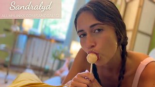Sandralydx Sucks Big Dick While Licking A Lollipop Blowjob