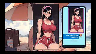 My New Girlfriend Taboo Hentai Game Ep.27 Accidental Boner at the Beach After Sexting My GF!
