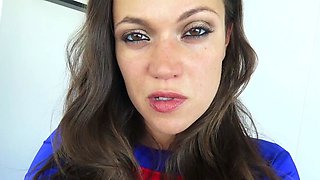 Cute curly brunette solo webcam masturbation