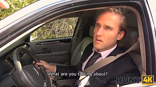 Hunt4k. random passerby scores super-sexy bride in the wedding limo