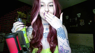 Alternative redhead drinking and burping