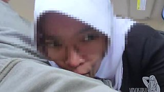 Hijab Sister-In-Law Gives Car Blowjob for Help - Minokiiko Asian Teen
