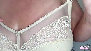 Sexy BBW MILF Wife Shows Off Her Big Natural Tits in Underwear - Amateur Homemade Fetish