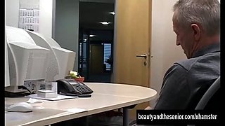 Brunette teen gets fucked by an old dude
