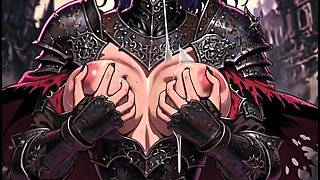 Heroic Dark Fantasy Warrior, Anime Ai Generated