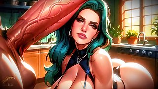 Bimbo slut big ass, huge cock fantasy, bimbo hungry gaze