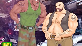 Busty cartoon characters in an animated fantasy sex romp