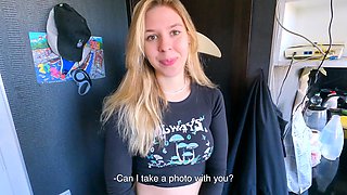 Blonde teen girlfriend blowjob and swallow cum