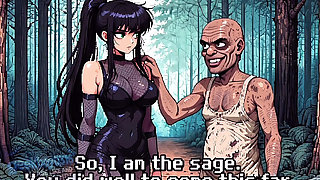 Hot ninja Girl took a final lesson with wrong old man - kiss, ejaculation, lotion play - HD - Hentai AI Generated