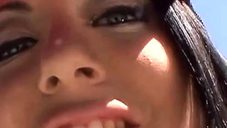 Cock sucking brunette babe enjoys getting screwed by a horny guy