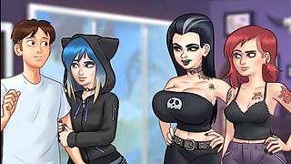 Gothic teen gets down in a summertime roleplay adventure