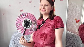 Glass Dildo Fucking Under the Cherry Blossoms