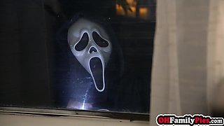 Teenager gets down and being blowing knob