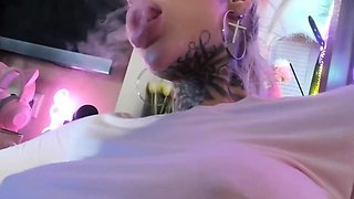 MILF blonde live toys webcam show in shower