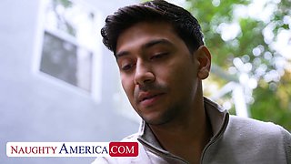 Busty Blonde Andie Anderson Gets Her Husbands Approval To Fuck Her Neighbors Big Cock