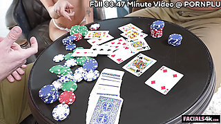 Two-Dick Draw! Mia River Draws Two Cocks From The Deck To Glaze Her Poker Face